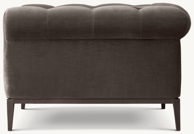 Italia Chesterfield Chair with Tufted Cushion - Metal Base