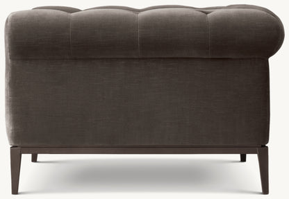 Italia Chesterfield Chair with Tufted Cushion - Metal Base