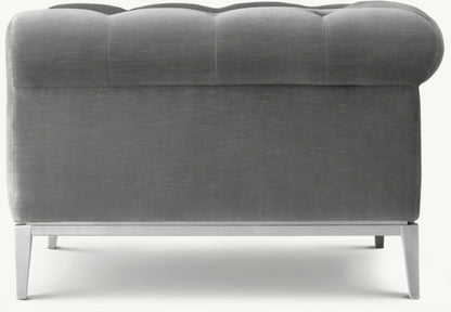 Italia Chesterfield Chair with Tufted Cushion - Metal Base