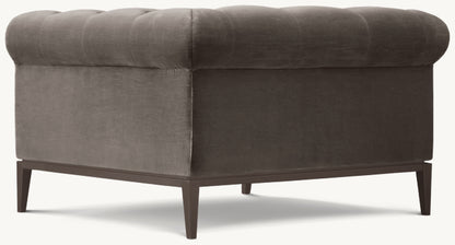 Italia Chesterfield Chair with Tufted Cushion - Metal Base