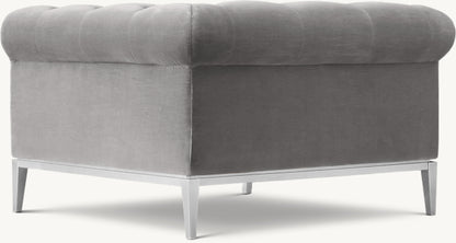 Italia Chesterfield Chair with Tufted Cushion - Metal Base
