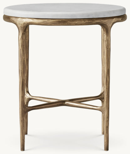 Thaddeus Marble Round Bedside Table