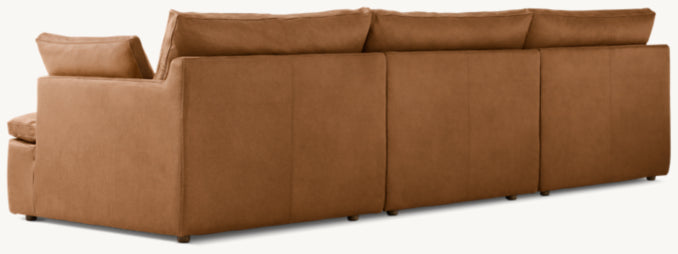 Cloud Modular Track Arm Leather 3-Piece Sofa