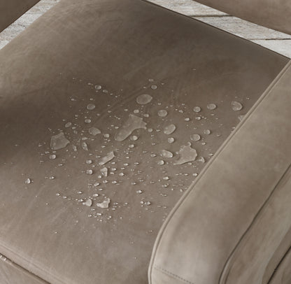 Italia Slope Arm Leather Chair - Oak Base