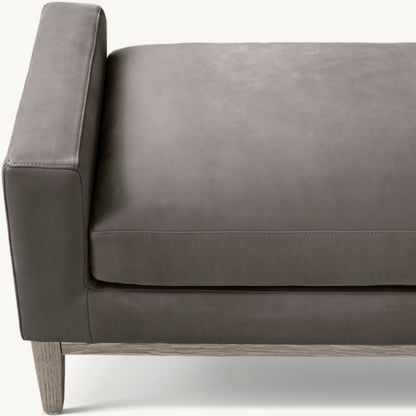 Italia Leather Bench - Oak Base