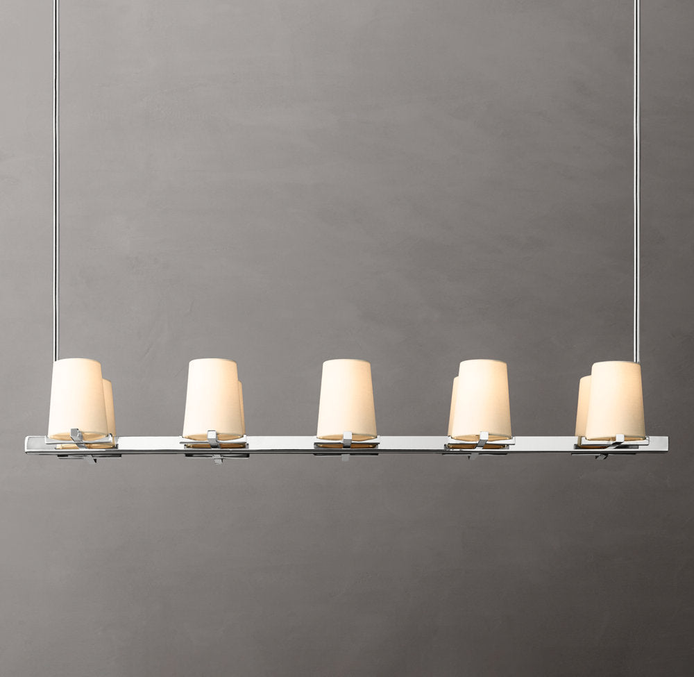 Pauillac Fabric Shade Linear Chandelier 49"