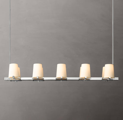 Pauillac Fabric Shade Linear Chandelier 49"