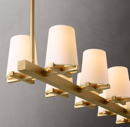 Pauillac Fabric Shade Linear Chandelier 60"