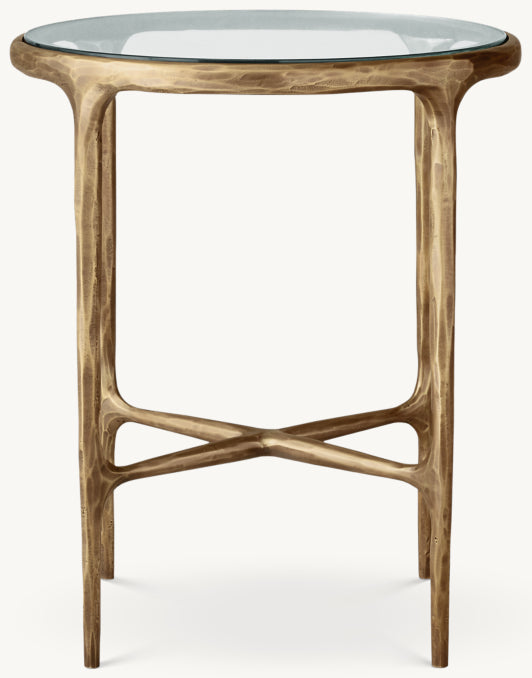 Thaddeus Glass Round Bedside Table