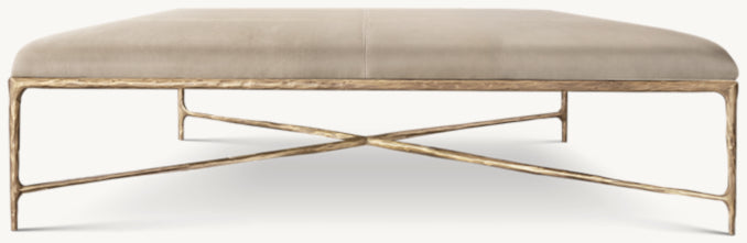 Thaddeus Leather Coffee Ottoman