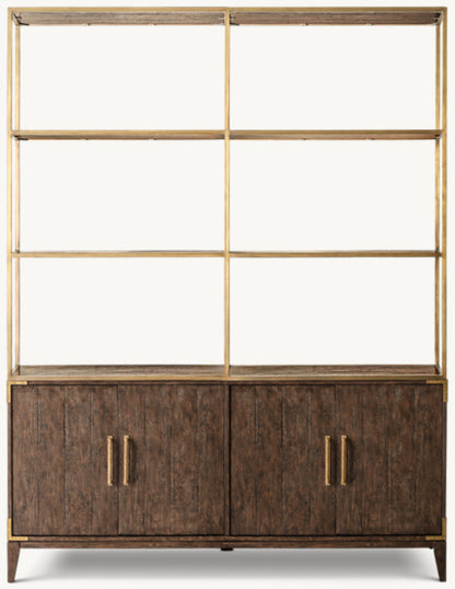 Cayden Campaign 4-Door Open Sideboard & Hutch