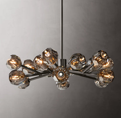 Boule De Cristal Smoke Glass Round Chandelier 36"