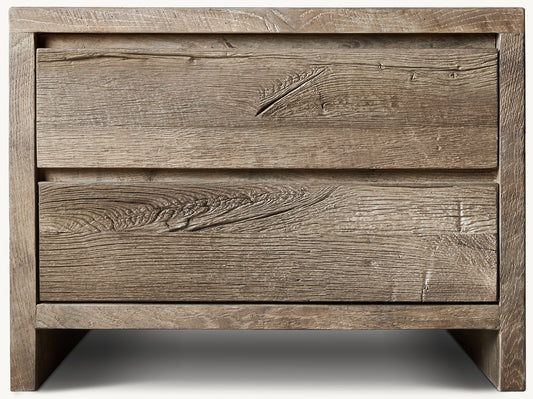 Reclaimed Rustic Oak Closed Nightstand