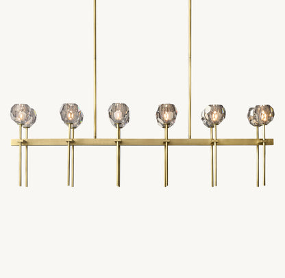 Boule De Cristal Smoke Glass Double Linear Chandelier 60"