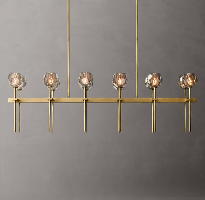 Boule De Cristal Smoke Glass Double Linear Chandelier 60"