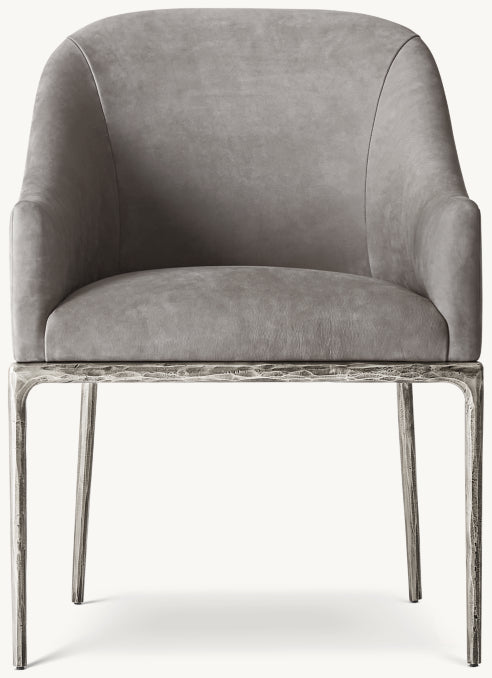 THADDEUS BARRELBACK SLOPE LEATHER DINING ARMCHAIR