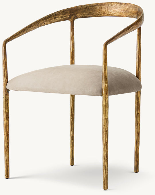 Thaddeus Curved Leather Dining Armchair