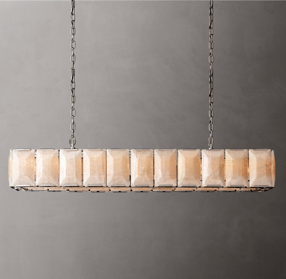 Harlow Calcite Rectangular Chandelier 74"