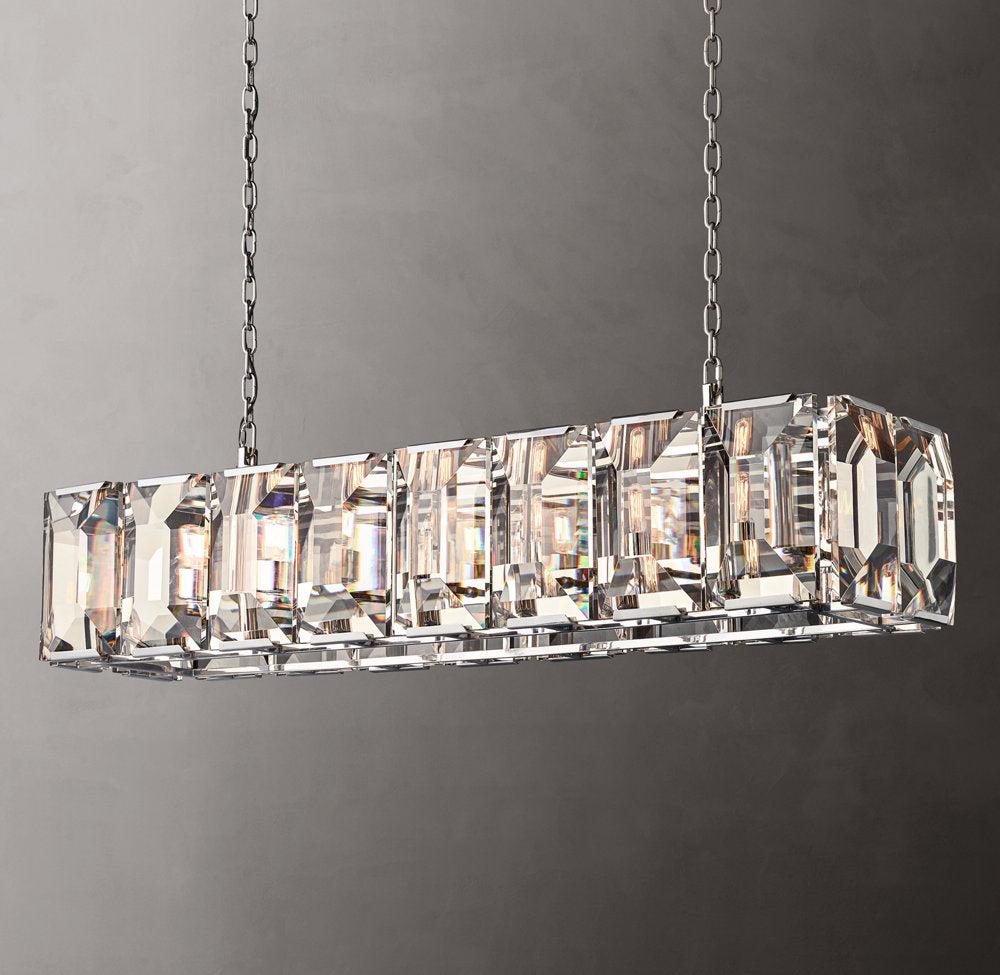 Harlow Crystal Rectangular Chandelier 54"