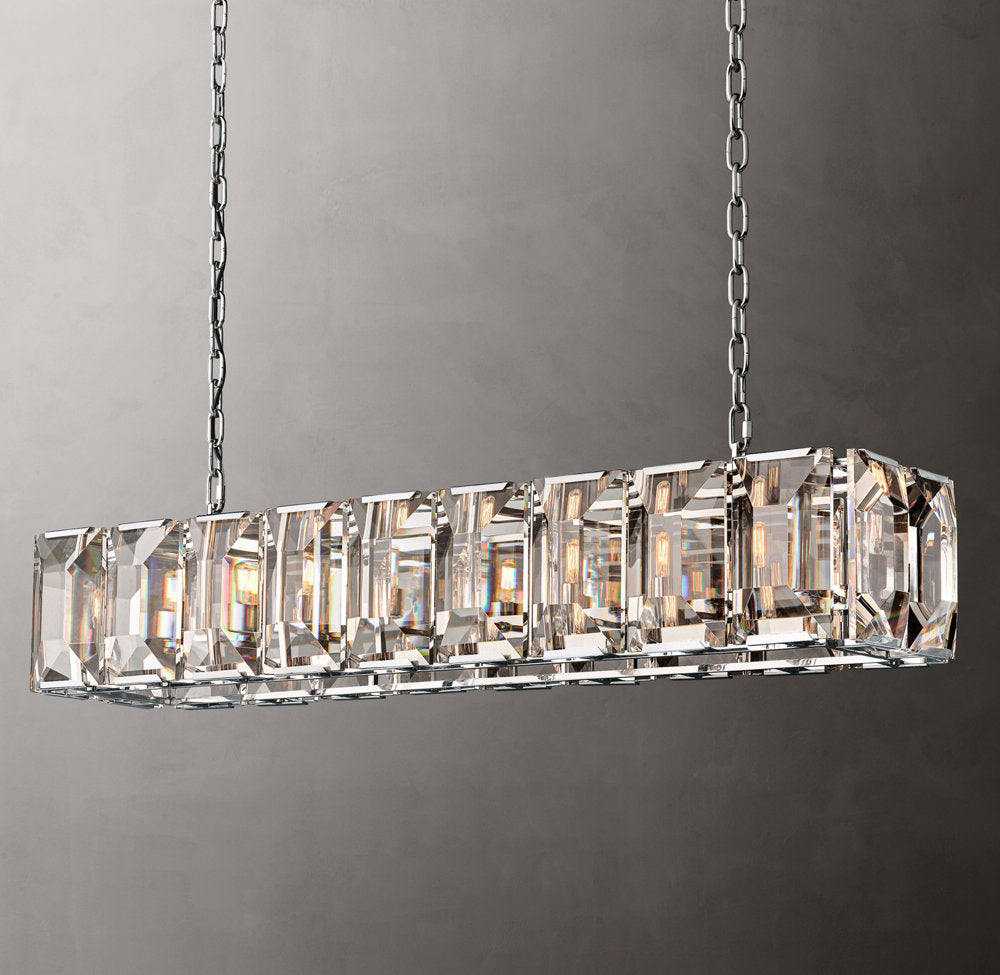 Harlow Crystal Rectangular Chandelier 62"