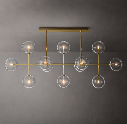 Glass Globe Mobile Linear Chandelier