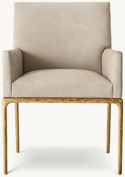 Thaddeus Track Leather Dining Armchair