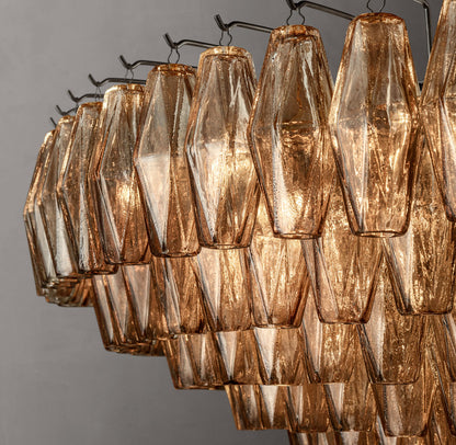 Chiara Smoke Glass Tiered Round Chandelier 62"