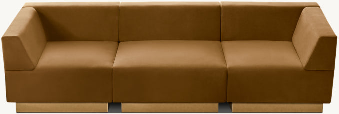 Harvey Probber Cubo Raked Modular 3-Piece Sofa