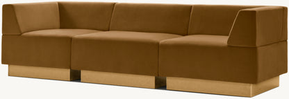 Harvey Probber Cubo Raked Modular 3-Piece Sofa