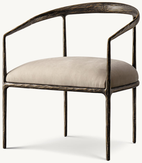 Thaddeus Leather Curved Chair