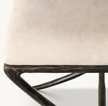 Thaddeus Leather X-Base Stool