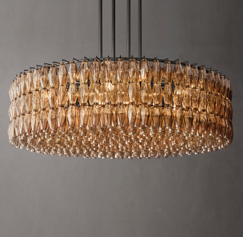 Chiara Smoke Glass Round Chandelier 62"
