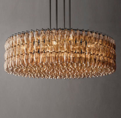 Chiara Smoke Glass Round Chandelier 62"