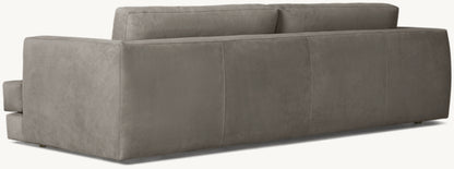 Monza Leather Bench-Cushion Sofa