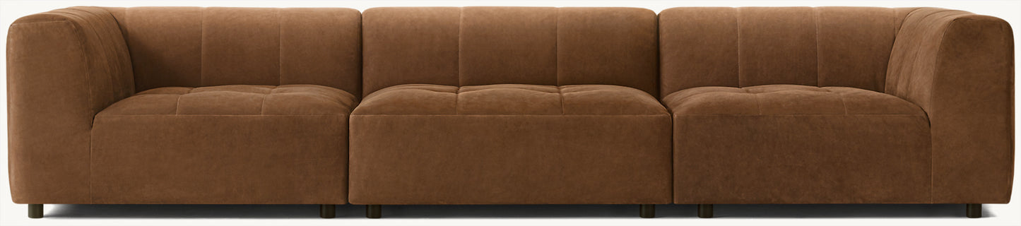 Burano Modular Leather Corner Chair 3-Piece Sofa