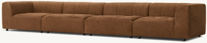 Burano Modular Leather Corner Chair 3-Piece Sofa