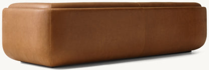 Matteo Leather Bench-Cushion Sofa