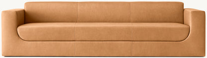 Sculptural Leather Sofa
