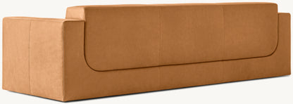 Sculptural Leather Sofa