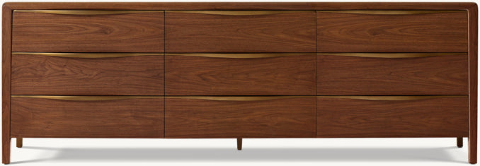 Gael Walnut 9-Drawer Dresser