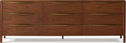 Gael Walnut 9-Drawer Dresser