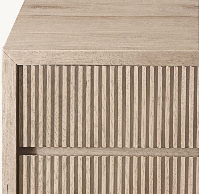 Reclaimed Oak Reeded 12-Drawer Dresser