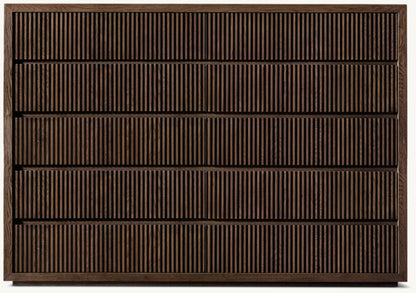 Reclaimed Oak Reeded 12-Drawer Dresser