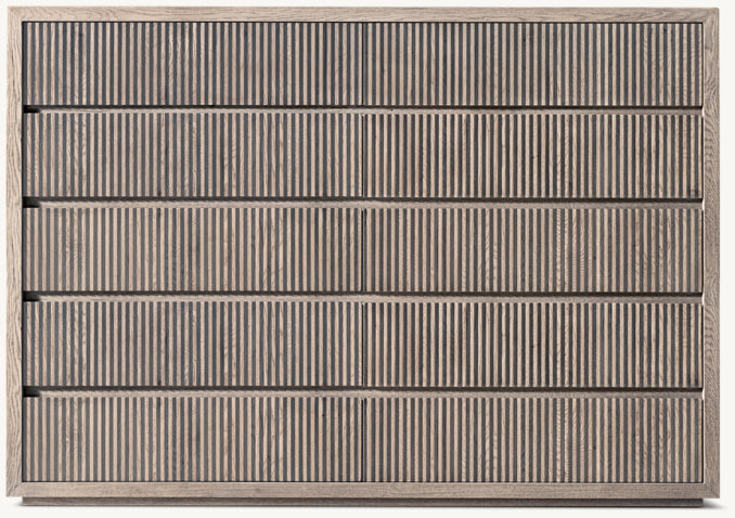 Reclaimed Oak Reeded 12-Drawer Dresser