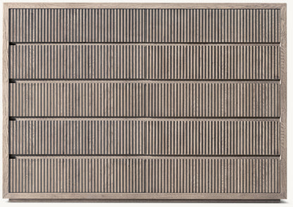Reclaimed Oak Reeded 12-Drawer Dresser