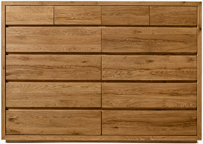 Reclaimed Oak Thin Frame 12-Drawer Dresser