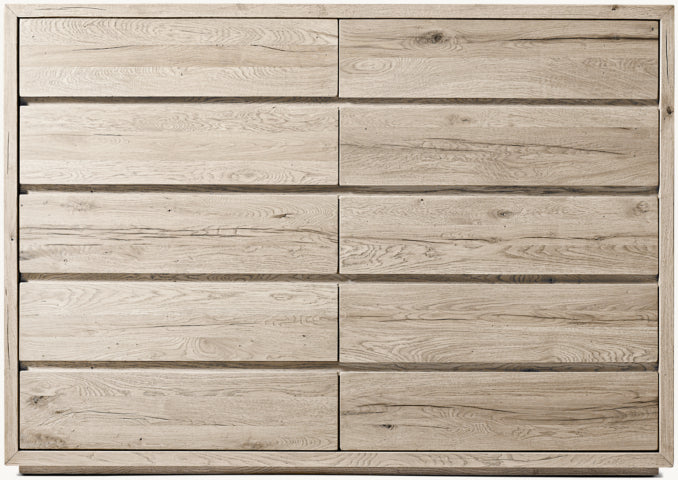 Reclaimed Oak Thin Frame 12-Drawer Dresser