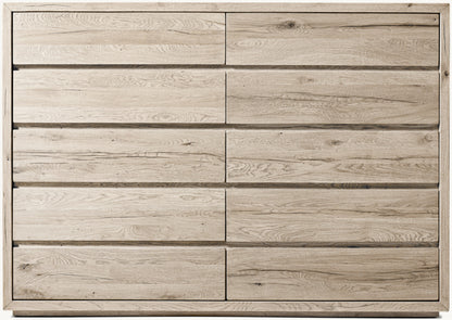 Reclaimed Oak Thin Frame 12-Drawer Dresser