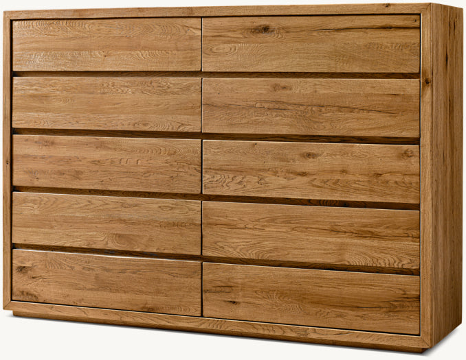 Reclaimed Oak Thin Frame 12-Drawer Dresser