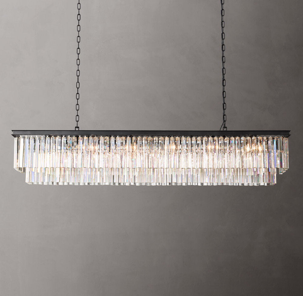 1920s Odeon Rectangular Chandelier 72"